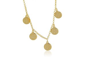 Pulseira Com Medalha De São Bento Folheado Em Ouro 18k [F027]