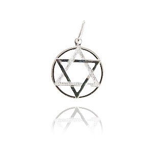 Pingente Estrela De Davi Em Prata 925 [F027]