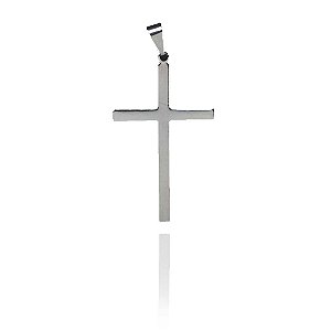 Pingente Cruz De Chapa Lisa Aço Inox [F027]
