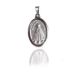 Pingente Nossa Senhora Aparecida Oval Aço Inox [F027]