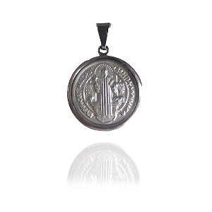 Pingente São Bento Aço Inox [F027]