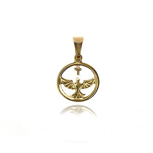 Pingente Do Espirito Santo Folheado Em Ouro 18k [F027]