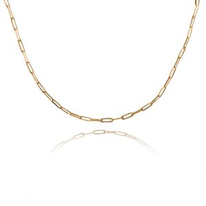 Colar Corrente Cartier 1.0 Folheado Em Ouro18k [F027]