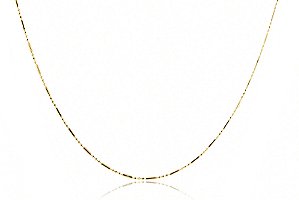 Colar Com Corrente De Bolinha E Palito Folheado Em Ouro 18k [F027]