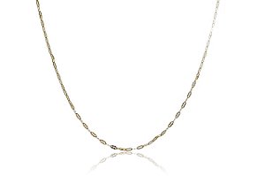 Colar Cumprido Com Mini Elos Folheado Em Ouro 18k [F027]