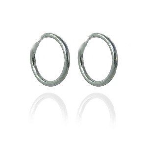 Brinco Argolinha Lisa 2x15 Em Prata 925 [F027]