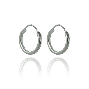Brinco Argolinha Lisa 2x14 Em Prata 925 [F027]