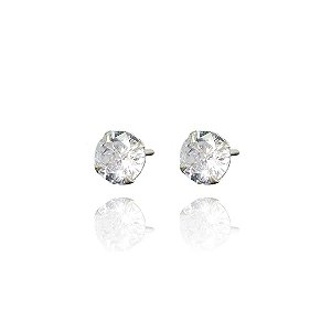 Brinco Ponto De Luz Grande Em Prata 925 [F027]