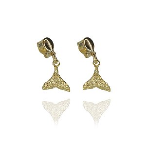 Brinco Cauda De Sereia Folheado A Ouro 18k [F027]