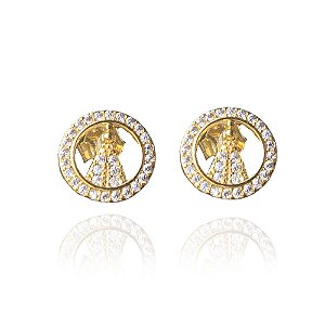 Brinco Mini Zircônias De Nossa Senhora [F027]