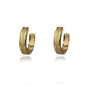 Brinco Argola Trabalhada Folheado Em Ouro18k [F027]