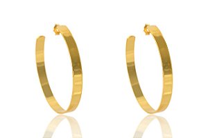 Brinco Argola Grande Grossa Folheado Em Ouro 18k [F027]