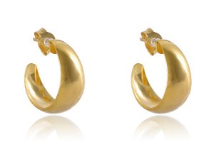 Brinco Argolinha Grossa Lisa Folheado [F027]