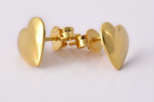 Brinco Pequeno De Coração Folheado [F027]