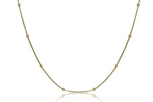 Choker Com Bolinhas Folheado Em Ouro 18k [F027]