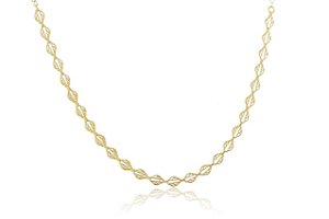 Choker Com Folhas Folheado Em Ouro 18k [F027]