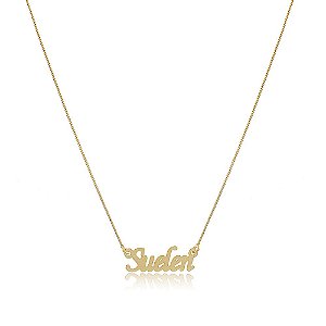 Colar Personalizado Com Nome Folheado Em Ouro 18k [F027]