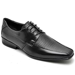 Sapato Casual Conforto Couro De Carneiro Preto [F008]