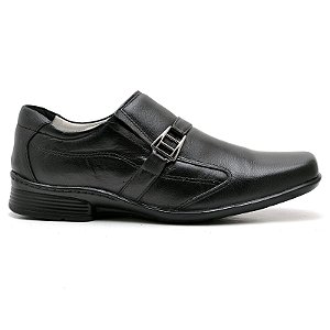 Sapato Casual Conforto Couro Preto [F008]