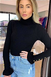 Blusa Tricot Manga Longa Cacharrel Botões [F081]