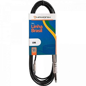 Cabo de Áudio Hayonik Linha Brasil P2 Estéreo X P10 Estéreo 5m Preto [F003]