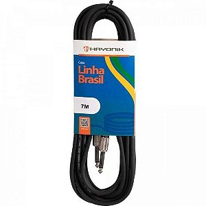 Cabo para Instrumentos Linha BRASIL P10 x P10 7M Preto HAYONIK [F003]