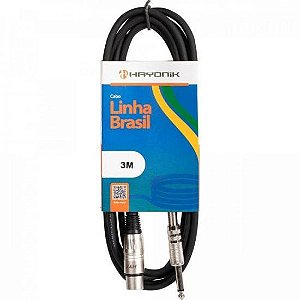 Cabo para Microfone Hayonik Linha Brasil XLR(F) X P10 3m Preto [F003]