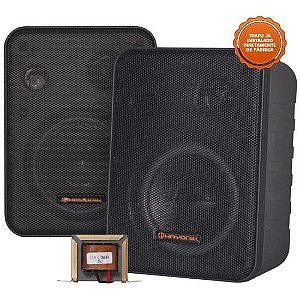 Caixa Acústica com Trafo 210V(25W) Ambience Line MSB60NC Preta HAYONIK - PAR / 2 [F003]