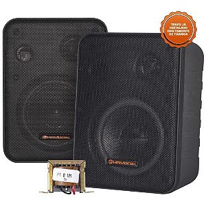 Caixa Acústica com Trafo 210V(5W) Ambience Line MSB60NC Preta HAYONIK - PAR / 2 [F003]