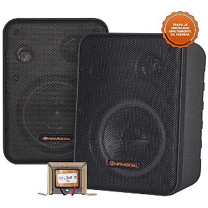 Caixa Acústica com Trafo 70V(25W) Ambience Line MSB60NC Preta HAYONIK - PAR / 2 [F003]
