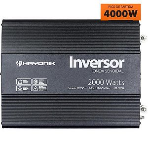 Inversor de Onda Senoidal 2000W 12Vdc/127V PW21-2 Off Grid Hayonik [F003]