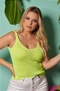Regata Tricot Lurex Decote U Alça [F081]