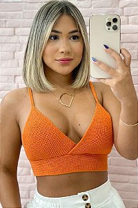 Top Tricot Modal Canelado Alça Fina [F081]