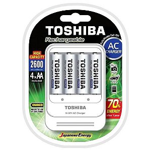 Carregador de Pilhas TNHC-6GAE4 CB (C/4 Pilhas AA 2600mAh) Toshiba [F002]