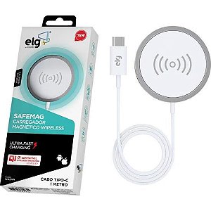 Carregador Magnético Sem Fio WQ2WH Branco ELG [F002]