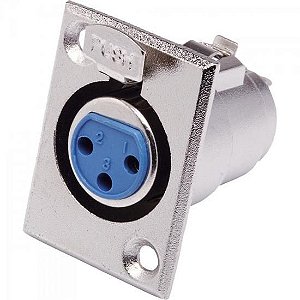 Conector Cannon XLR Fêmea Painel JCCN0010 Níquel Storm - PCT / 10 [F002]