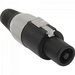 Conector Speakon de Linha Macho 4 Pólos PGSP0004 Preto/Cinza Storm - PCT / 10 [F002]