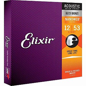 Encordoamento Para Violão .012 Light Nanoweb Elixir [F002]