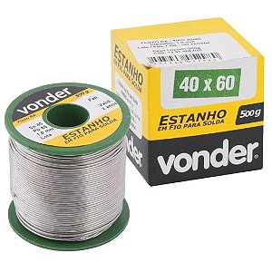 Estanho em Fio Para Solda 500g Verde 40x60 1mm Vonder [F002]