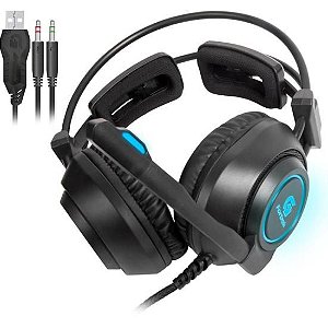 Headset Gamer Fortrek Vickers P2 + USB RGB Preto [F002]