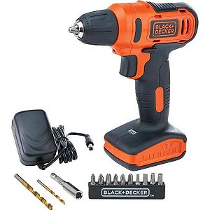 Kit Parafusadeira/Furadeira 3/8" LD12SP-BR 12v Bivolt Black Decker [F002]