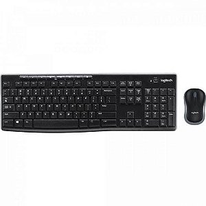 Kit Teclado e Mouse Logitech MK270 Sem Fio Preto [F002]