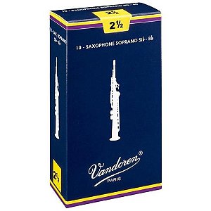 Palheta Tradicional Para Saxofone Soprano 2 ½ Vandoren SR2025 - CX / 10 [F002]