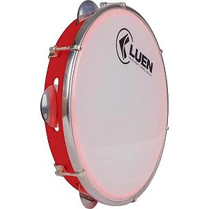 Pandeiro 10" Pele Leitosa Vermelho Luen [F002]