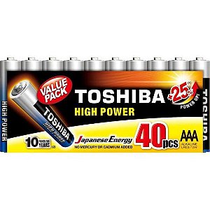 Pilha Alcalina AAA 1,5V LR03GCP (C/40 Pilhas) Toshiba [F002]