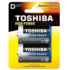 Pilha Alcalina D 1,5V LR20GCP (C/2 Pilhas) Toshiba - CXF / 10 [F002]
