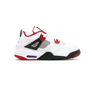 Tênis Air Jordan 4 Retro Bred - Branco / Vermelho