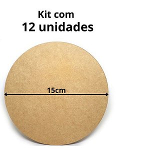 12 Sousplat Mdf 15cm De Diâmetro E 3mm De Espessura - un / 12 [F031]