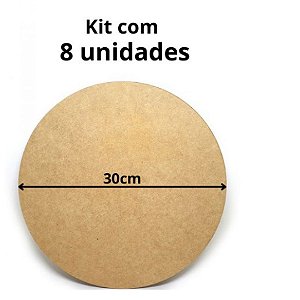 8 Sousplat Mdf 30cm De Diâmetro E 3mm De Espessura - un / 12 [F031]
