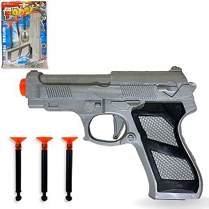 Arminha De Brinquedo Infantil Pistola Lança Dardos Policial [F114]